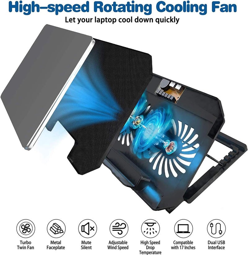 Zinq Technologies Renewed - Zinq Technologies Cool Slate Dual Fan Cooling Pad - Image 5