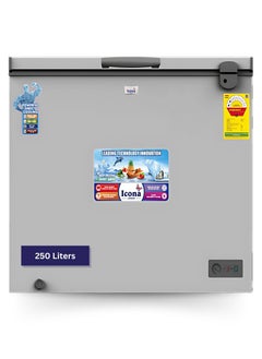 ICONA Icona 250L Chest Freezer – Sliding Glass Door Deep Freezer with Lock & Key, LED Lighting, Temperature Control & Stainless Steel Interior – Model ILCF-275H  - Image 1