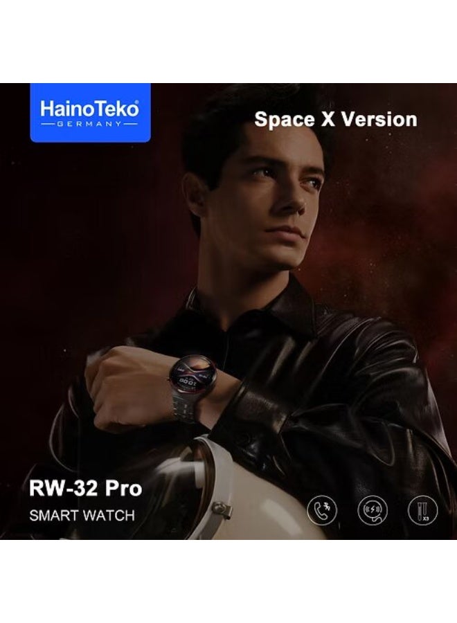 Haino Teko RW-32 PRO Smart Watch -  High Resolution AMOLED Display with 3 Straps - Black - Image 2
