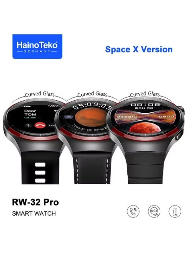 Haino Teko RW-32 PRO Smart Watch -  High Resolution AMOLED Display with 3 Straps - Black - Image 4