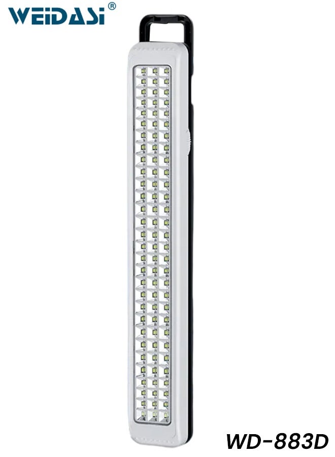 WEIDASI WD-883D LED Emergency Light 60 SMD High-Brightness Rechargeable Emergency Lamp with AC/DC Charging, Large Lead-Acid Battery, Wall Hook Mount, Retractable Handle, Long Backup for Home, Office, Shop, Camping, Outdoor Use - Image 1