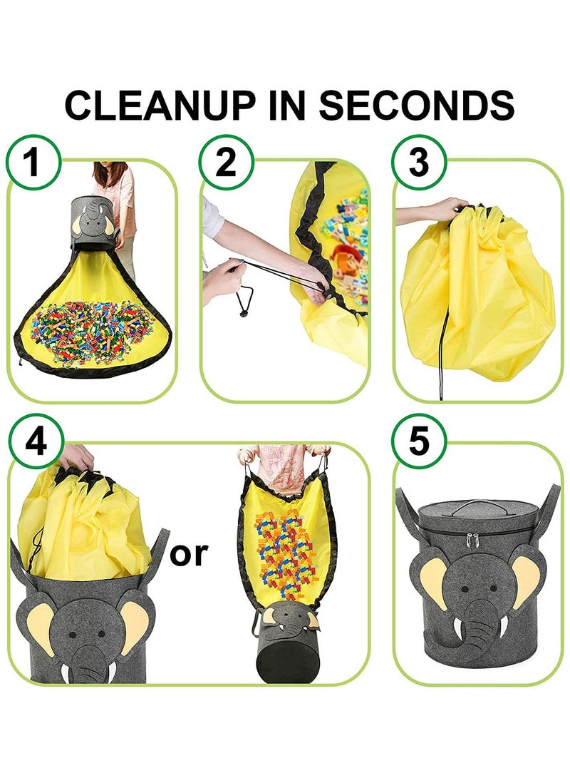 Y&D Felt Storage Bag Toy Game Mat 2-In-1 Drawstring Toy Storage Bag  - Image 4
