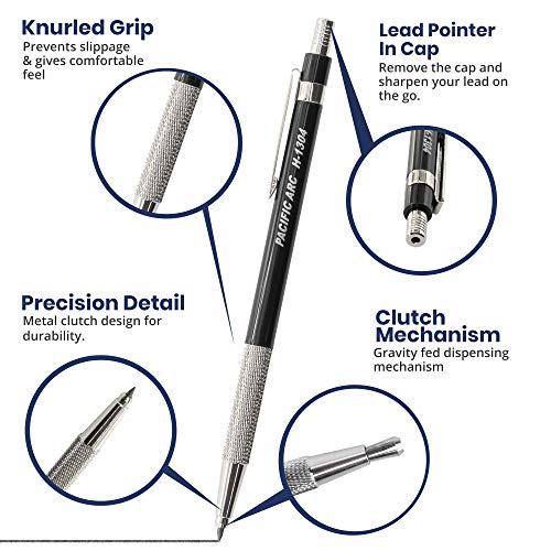 Pacific Arc 2mm Gravity Fed Lead Holder and Lead Sharpener, Red Drafting Pencil for Artist Drawing, Drafting, and Sketching - Image 2