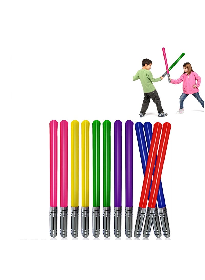 SYOSI 12 Pieces Inflatable Light Saber Sword Toys Set, Inflatable Lightsaber Toy Cosplay Party Favors, Inflatable Swords for Star Wars Themed Party, Cosplay Party - Image 1