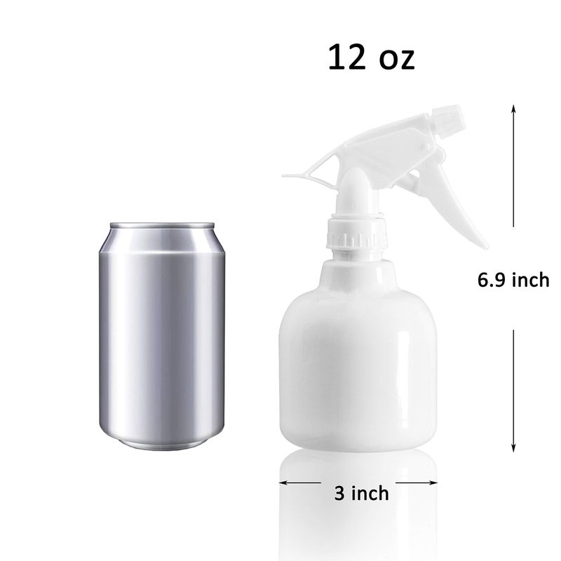 Youngever 6 Pack Empty Plastic Spray Bottles, White Spray Bottles for Hair and Cleaning Solutions (12 Ounce) - Image 2