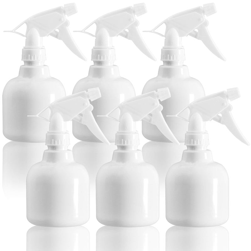 Youngever 6 Pack Empty Plastic Spray Bottles, White Spray Bottles for Hair and Cleaning Solutions (12 Ounce) - Image 1