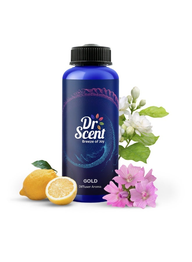 Dr Scent Diffuser Aroma Gold, Feel the Floral Notes of Thai Jasmine, With Fresh Citrus and Soft Hints of Light Mush and Vanilla (500ml) - Image 1