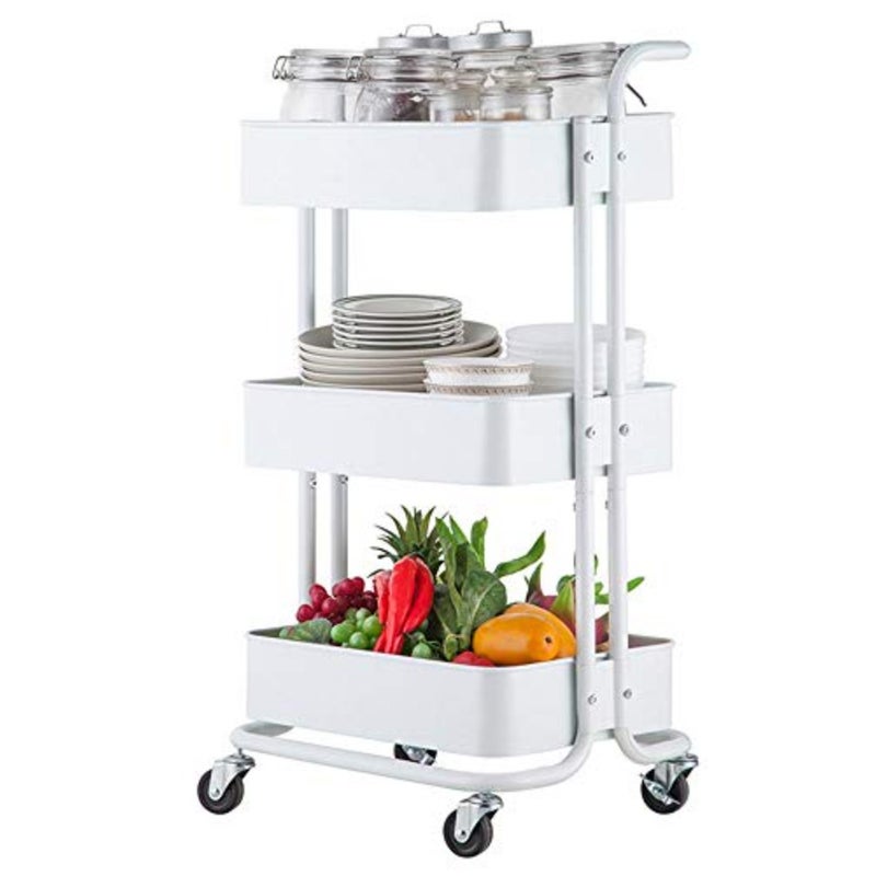 Bathroom storage basket, medical supplies cart, mobile cart with swivel wheels for storing tools in the beauty salon, a cart with swivel wheels consisting of 3 shelves suitable for storage in the living room or kitchen - Image 2
