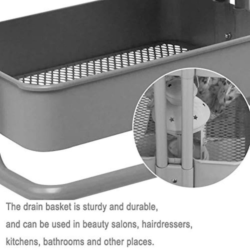 Bathroom storage basket, medical supplies cart, mobile cart with swivel wheels for storing tools in the beauty salon, a cart with swivel wheels consisting of 3 shelves suitable for storage in the living room or kitchen - Image 5