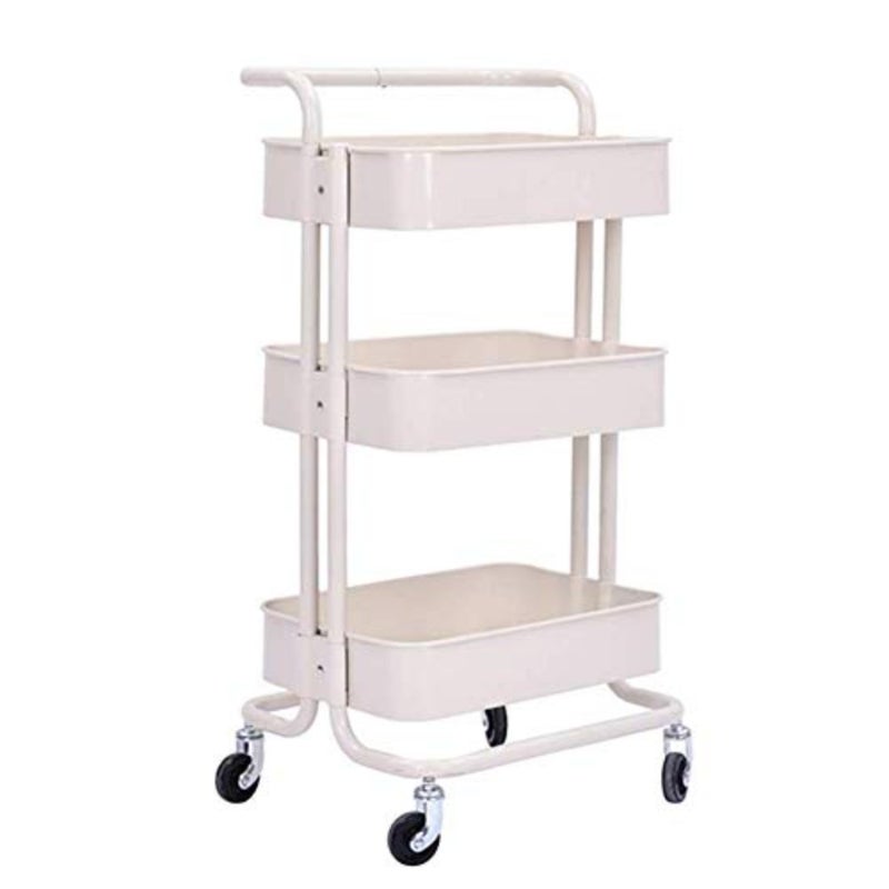 Bathroom storage basket, medical supplies cart, mobile cart with swivel wheels for storing tools in the beauty salon, a cart with swivel wheels consisting of 3 shelves suitable for storage in the living room or kitchen - Image 1