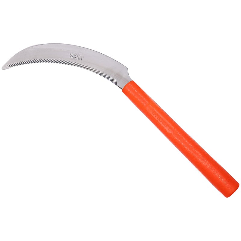 Zenport Zenport K208P Harvest Sickle with Plastic Handle, Light Serration, 6.5-Inch Stainless Steel Blade , Orange  - Image 1