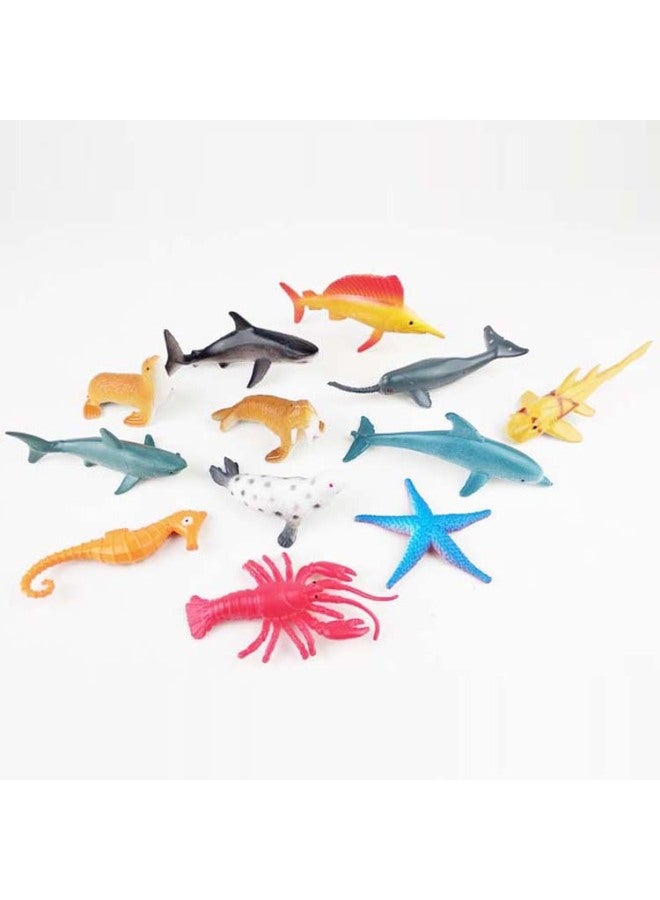 Simulation 24 Marine Animal Model Toy Plastic Penguin Dolphin Crayfish Whale Shark Fish Tank Landscape Decoration-Color:Bulk - Image 3