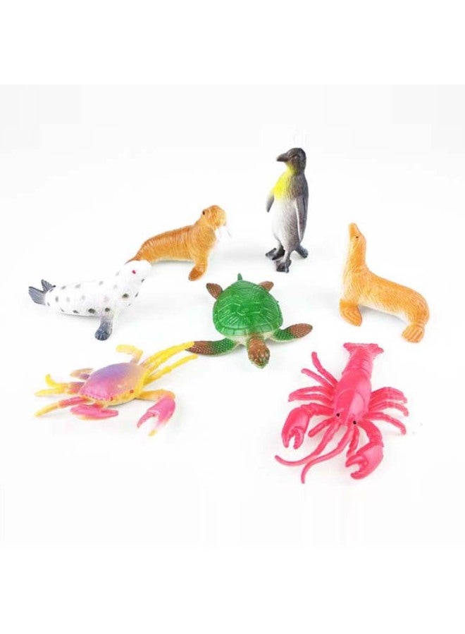 Simulation 24 Marine Animal Model Toy Plastic Penguin Dolphin Crayfish Whale Shark Fish Tank Landscape Decoration-Color:Bulk - Image 4