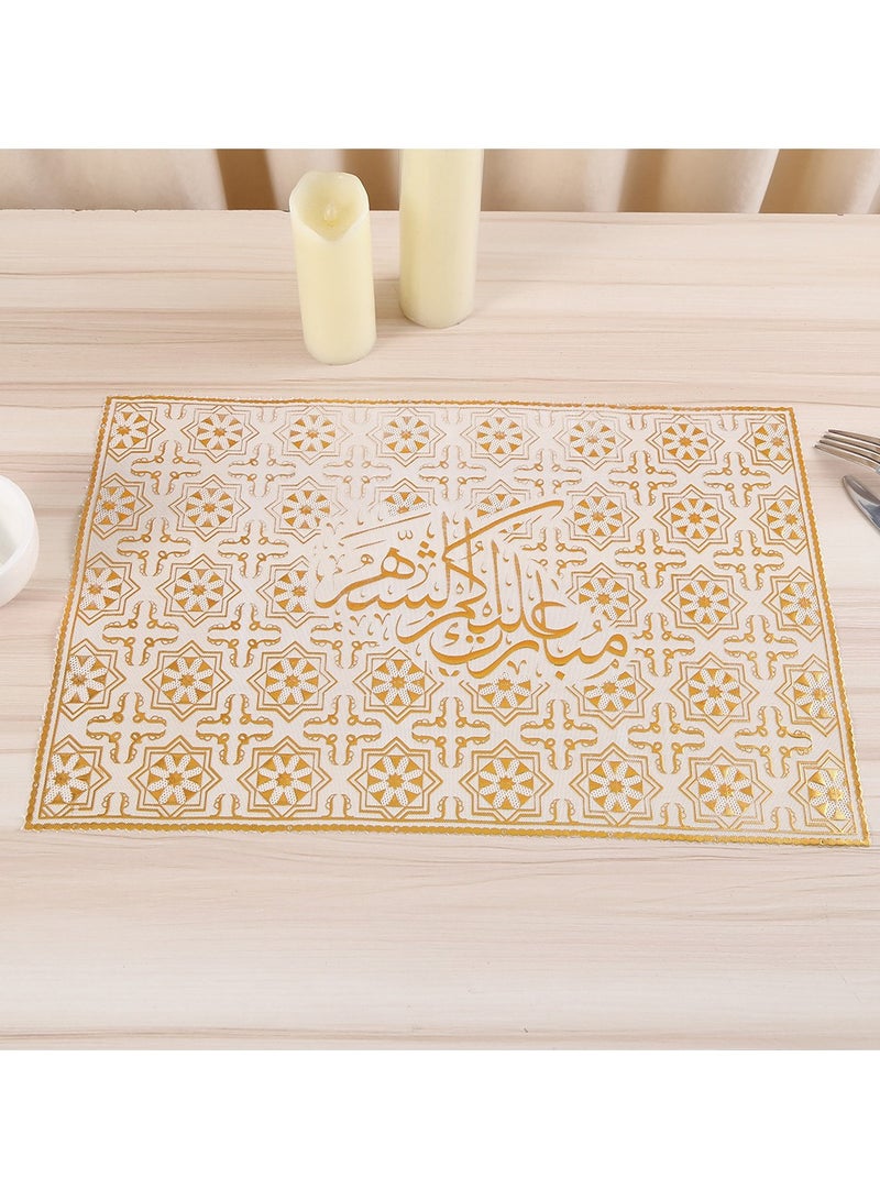 6 قطع من مواضع الذهب، تصميم مجوف PVC الضغط من الفينيل الجدول المركزي، 30x45 سم المواضع غير الانزلاقية العازلة منضدة قابلة للغسيل مجموعة - Image 4