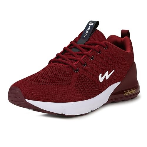 Campus Men Mike (N) Sports Shoes 5G-845_BRGNDY/WHT UK-9 - Image 1