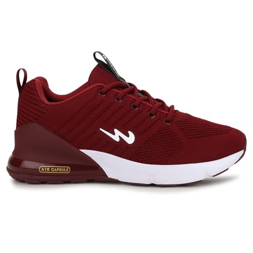 Campus Men Mike (N) Sports Shoes 5G-845_BRGNDY/WHT UK-9 - Image 2