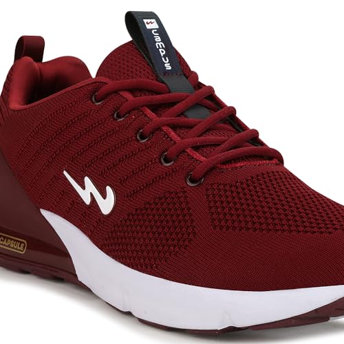 Campus Men Mike (N) Sports Shoes 5G-845_BRGNDY/WHT UK-9 - Image 4