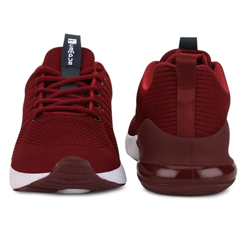 Campus Men Mike (N) Sports Shoes 5G-845_BRGNDY/WHT UK-9 - Image 3