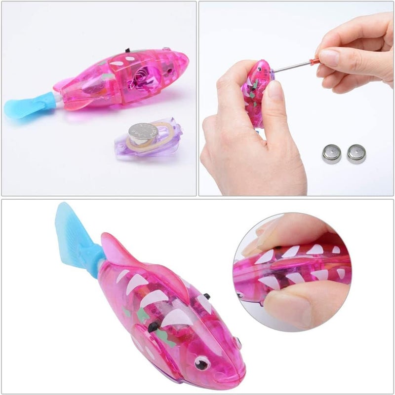 Luckam Electric Fish Toy, Creative Colorful Water Activated LED Robot Fish Toy Funny Cat Fish Toy Swimming Robot Fish Bathtub Toys Birthday Gift for Cat, Toddlers, Boys and Girls, 4 Pcs - Image 5