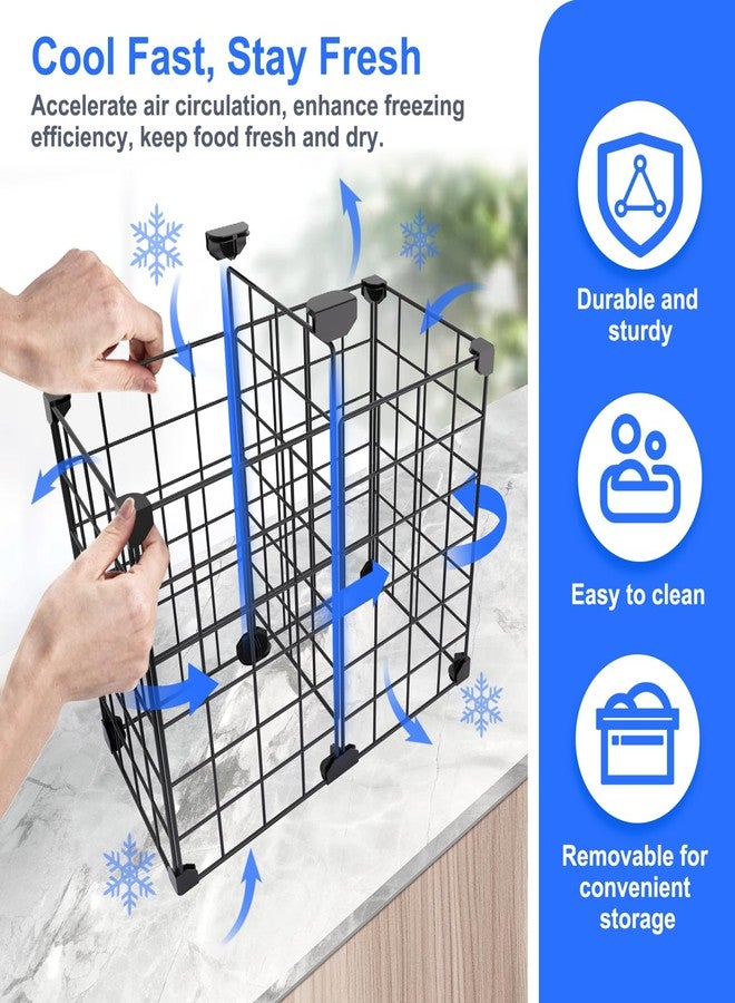 MASHDE Freezer Organizer Bins, Freezer Dividers for Deep Chest Freezer Compressor Area, Black Wire Basket Shelf for Food Storage Kitchen Refrigerator Organization (Medium) - Image 2