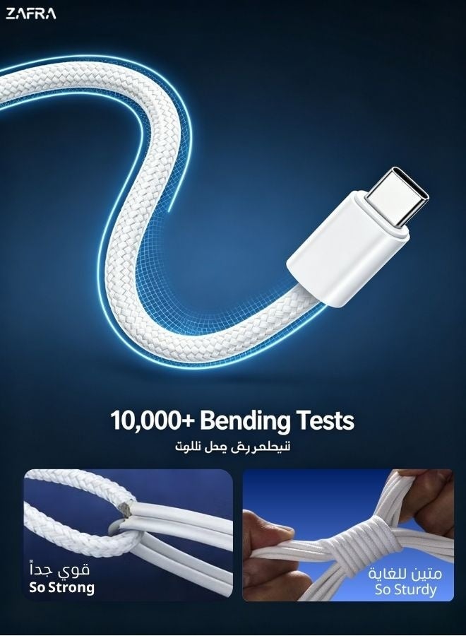 ZAFRA 240W USB C to USB C Cable 2M, Nylon Braided Fast Charging Type C Cable, Super Fast Charging Cord for iPhone 17/16/15 Pro Max, Samsung Galaxy S26 Ultra/S25/S24, MacBook Pro/Air, iPad Pro, Switch 2, Steam Deck, Laptops - Image 5