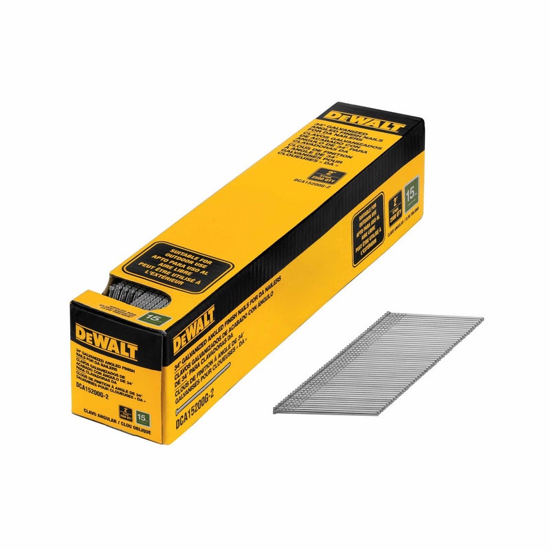 DeWalt DCA15200G-2 2-Inch 15-Gauge Galvanized Chisel Point Angled Finish Nail - Image 1