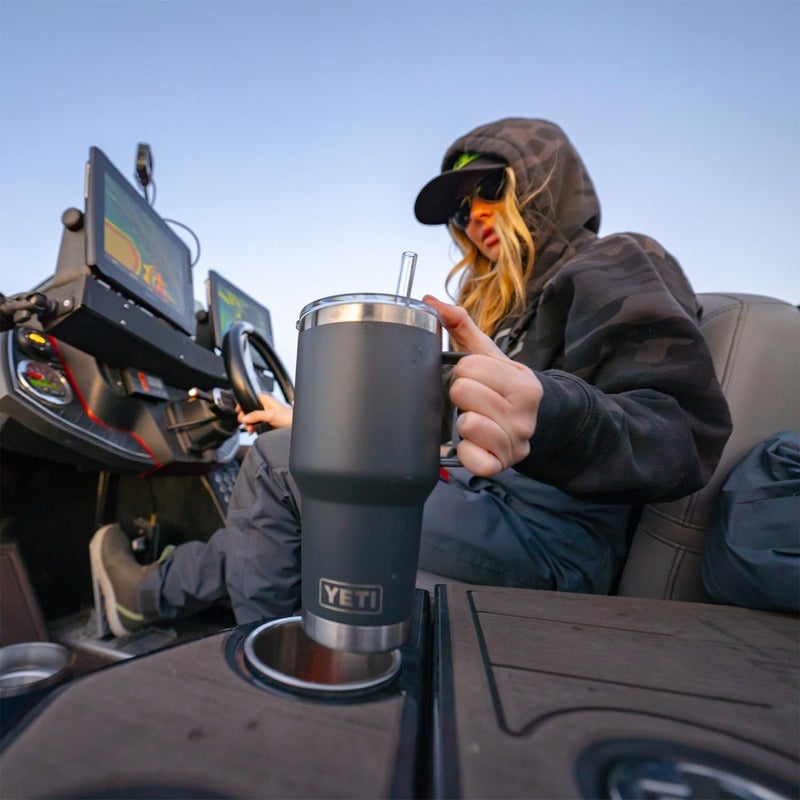 يتي yeti Rambler 35 Oz Tumbler مع مقبض وقش قش سفر ماء ماء فراغ معزول  - Image 5