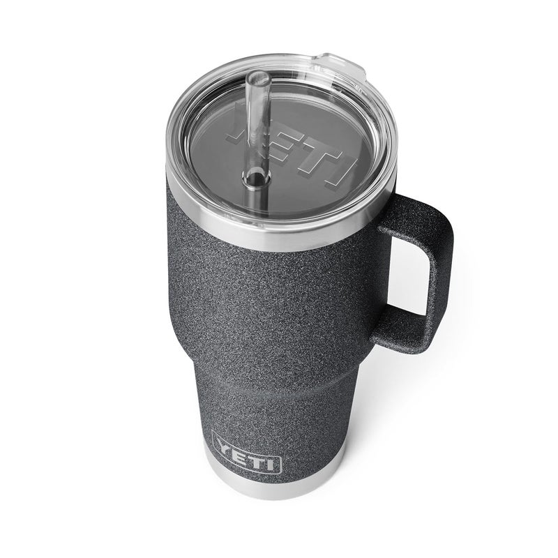 يتي yeti Rambler 35 Oz Tumbler مع مقبض وقش قش سفر ماء ماء فراغ معزول  - Image 1