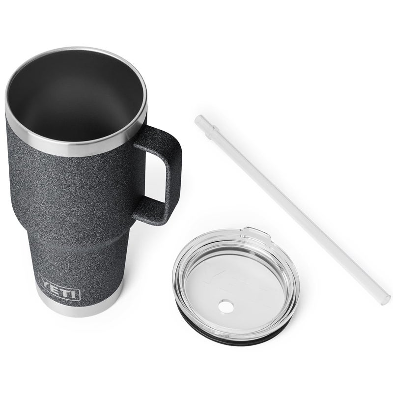 يتي yeti Rambler 35 Oz Tumbler مع مقبض وقش قش سفر ماء ماء فراغ معزول  - Image 4