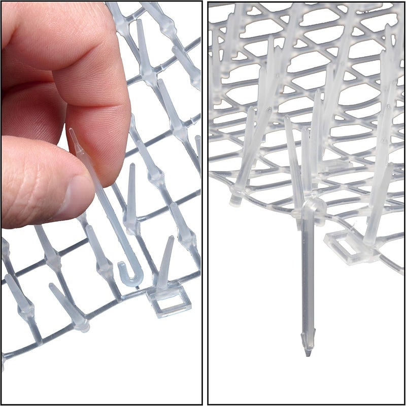 TAPIX Cat Scat Mat Clear (8 ft.) with 6 Staples, Anti-cat Network with Spikes Digging Stopper - Cat Deterrent Mat for Indoor and Outdoor - Image 3