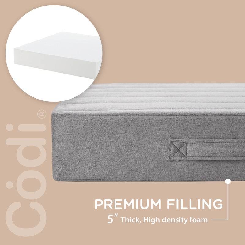 Codi Thick Replacement Couch Cushions 2 Sets, Upholstery Foam with Washable Covers for Sofa Cushion Chair Meditation - 24 Ã— 24 Ã— 5 Inch, High Density Foam, Grey - Image 5