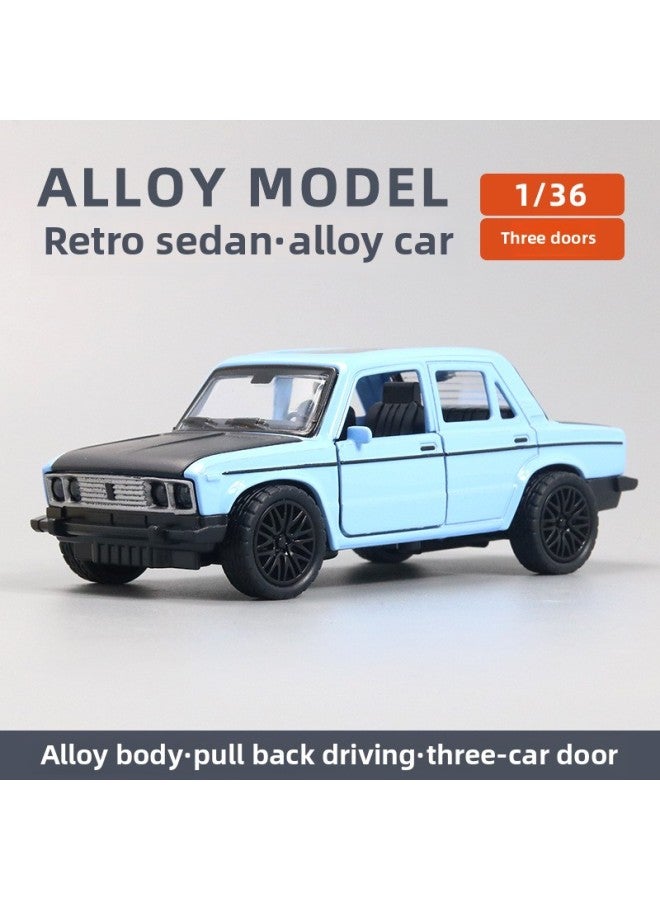 Bagged Simulation Alloy Car Model Sports Car Model Door Opening Back Force Boys And Children's Toys Car Ornaments Cross Border-Color:Pull Sky Blue - Image 1