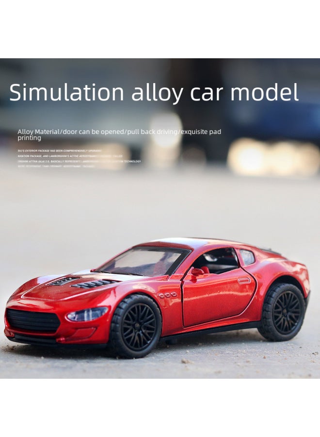 Bagged Simulation Alloy Car Model Sports Car Model Door Opening Back Force Boys And Children's Toys Car Ornaments Cross Border-Color:Pull Sky Blue - Image 3