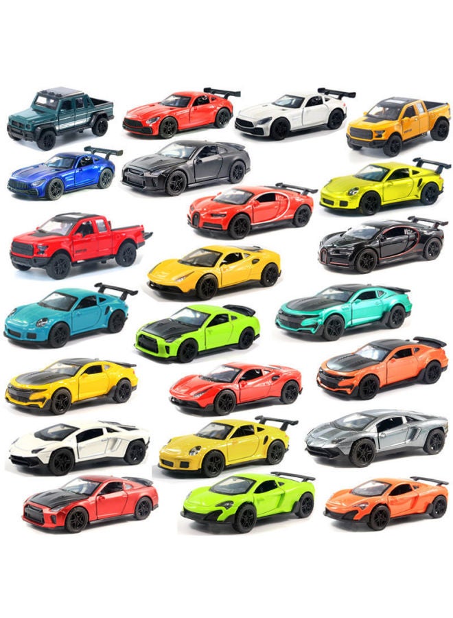 Bagged Simulation Alloy Car Model Sports Car Model Door Opening Back Force Boys And Children's Toys Car Ornaments Cross Border-Color:Pull Sky Blue - Image 5
