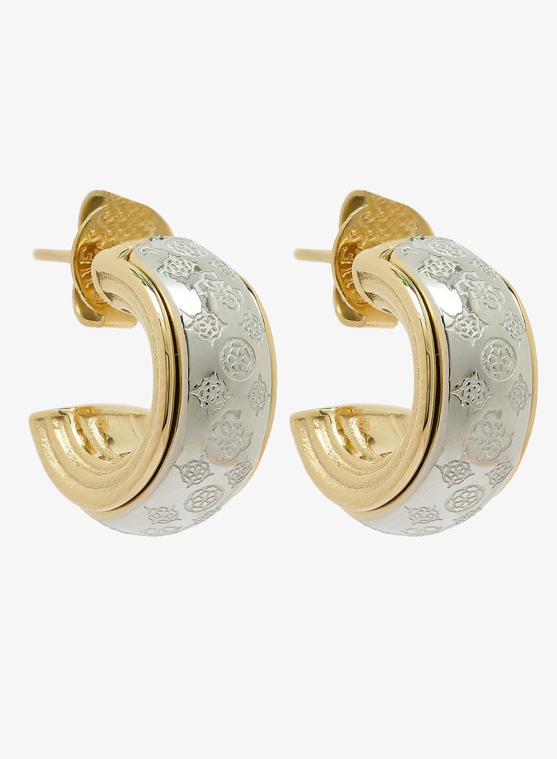 GUESS Logo 16Mm 4G Pattern Hoops - Image 1