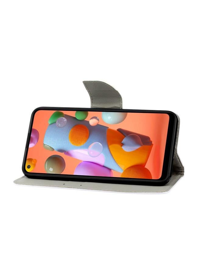 erorex Case For Samsung Galaxy A21 Colored Drawing Pattern Horizontal Flip Leather Case with Holder & Card Slots & Wallet & Lanyard - Image 4