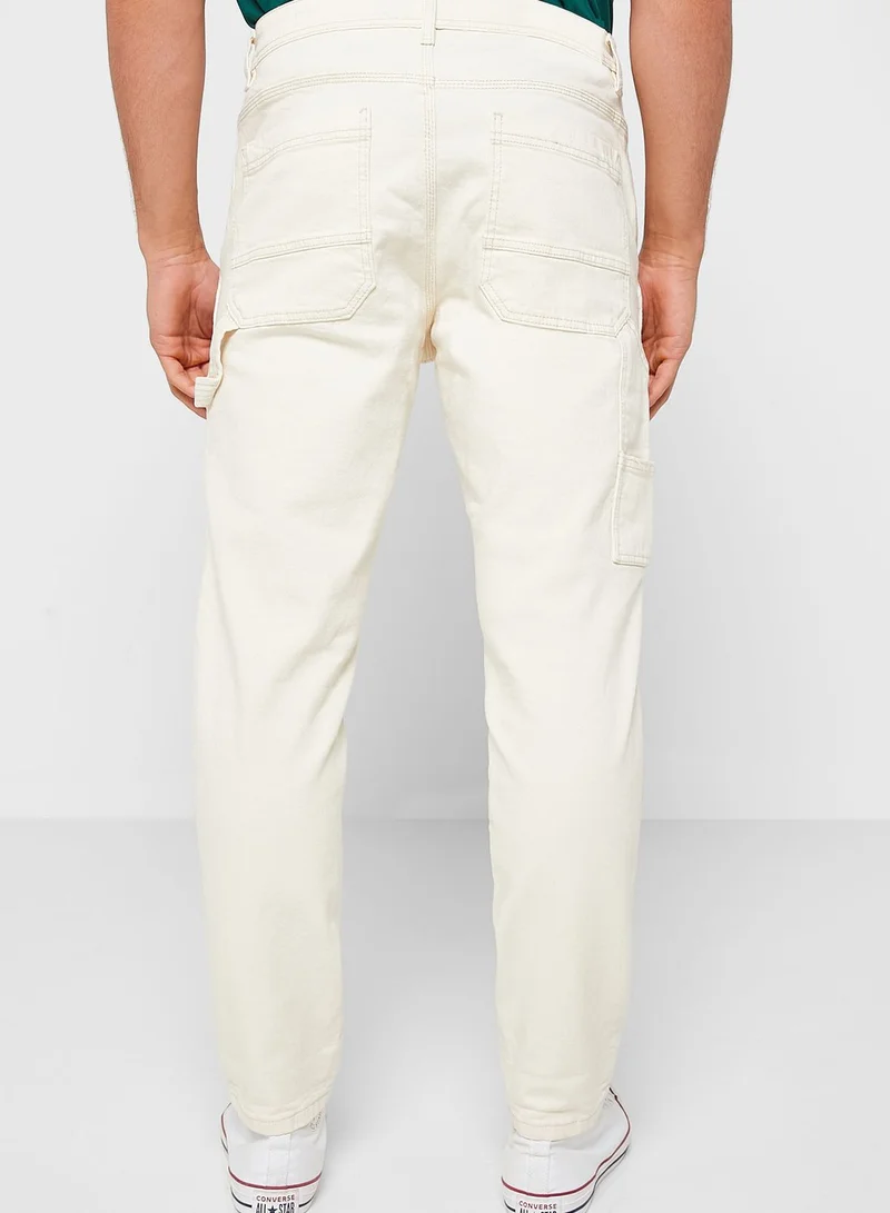 Cotton On Light Wash Tapered Jeans