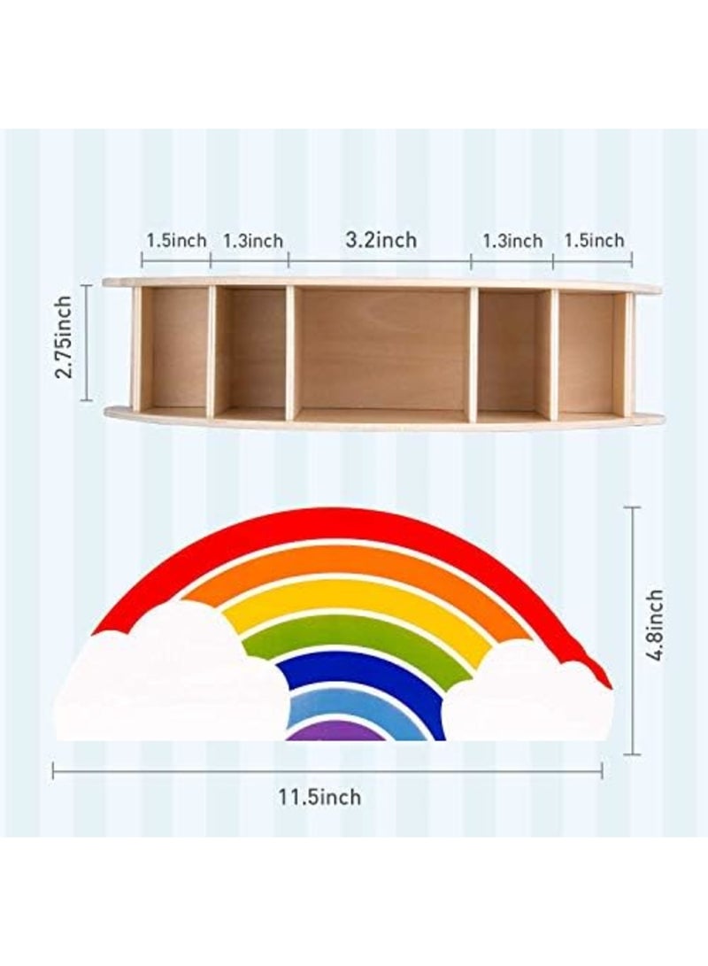 Luckam Wooden Pen Holder & Pencil Holders - Rainbow Supply Caddy Phone Holder Desk Organizer for Office Supplies Makeup Brush Classroom Organization for Women & Kids - Image 4