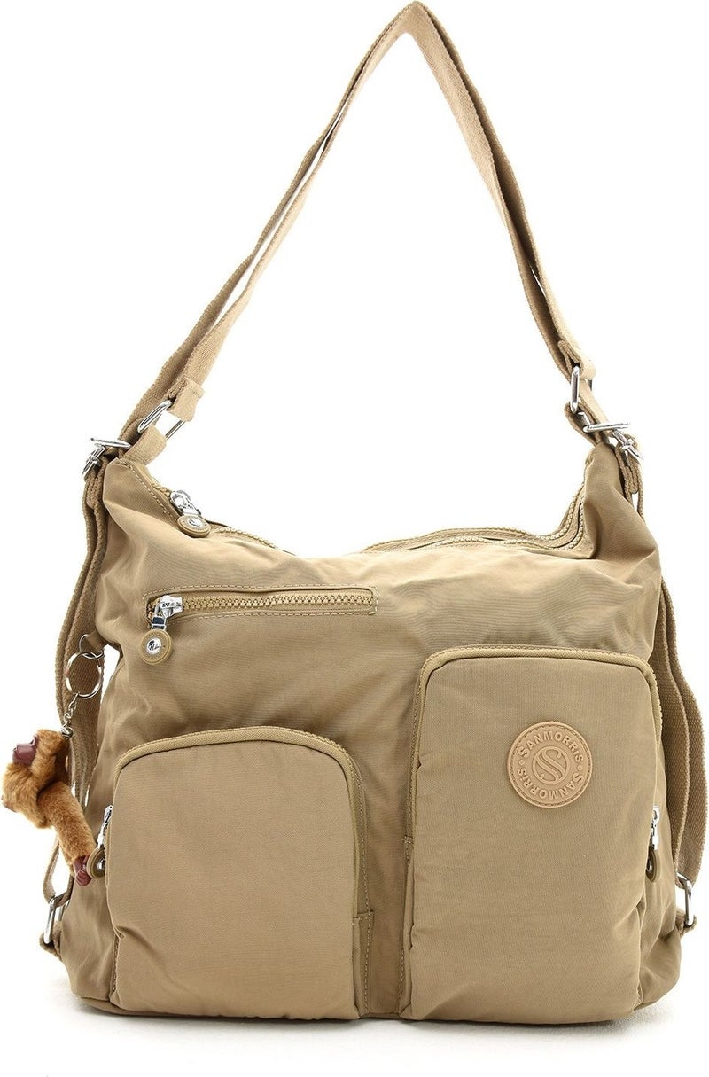 Sanmorris Women's Large Size Waterproof Parachute Fabric Cross Strap Shoulder and Backpack with Compartments - Image 1