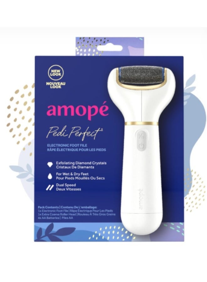 Amope Pedi Perfect Electronic Foot File for Home Spa Experience, Pedicure, Removes Hard & Thick Skin for Soft Feet - Image 1