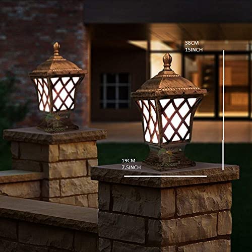 Weldecor Outdoor Gate Lights 2pc RustResistant Waterproof Fixtures for Home Garden Resort and Farmhouse Shahi Design with Lamp Post Lighting Bulb NOT Included - Image 1