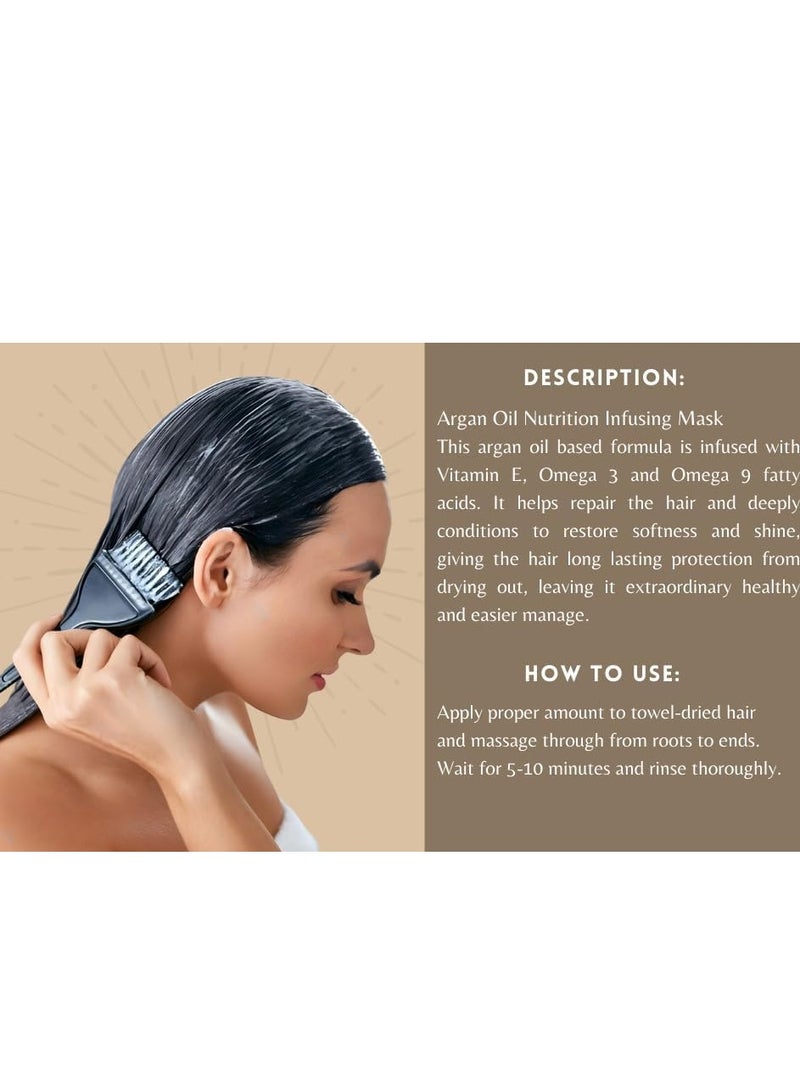 argan de luxe Nutrition Infusing Mask, 100% Pure Argan Oil, Deeply Conditions, Smoothing Mask Cream - 500ml, - Image 3