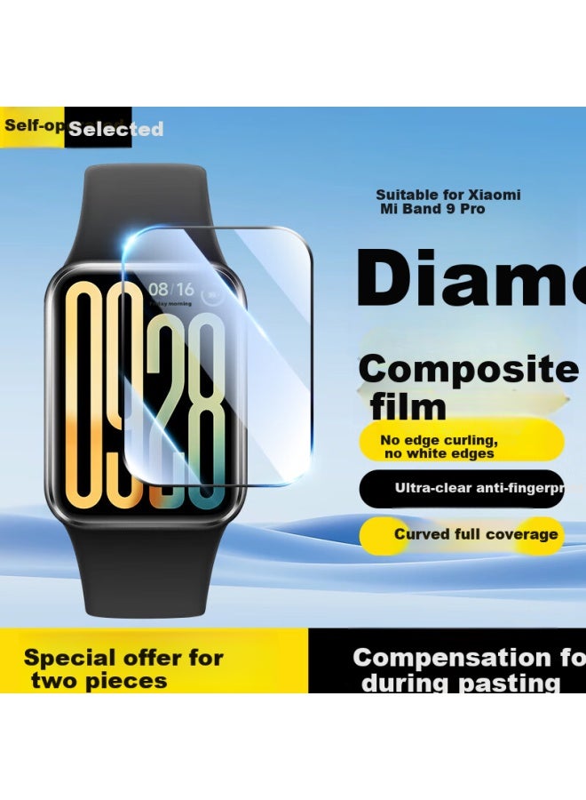 Stiger Compatible With Xiaomi Mi Band 9 Pro Band Protective Film Composite Table Film Non-tempered Film Full Screen Coverage High Definition Anti-scratch Anti-drop Smart Watch Film - Image 1