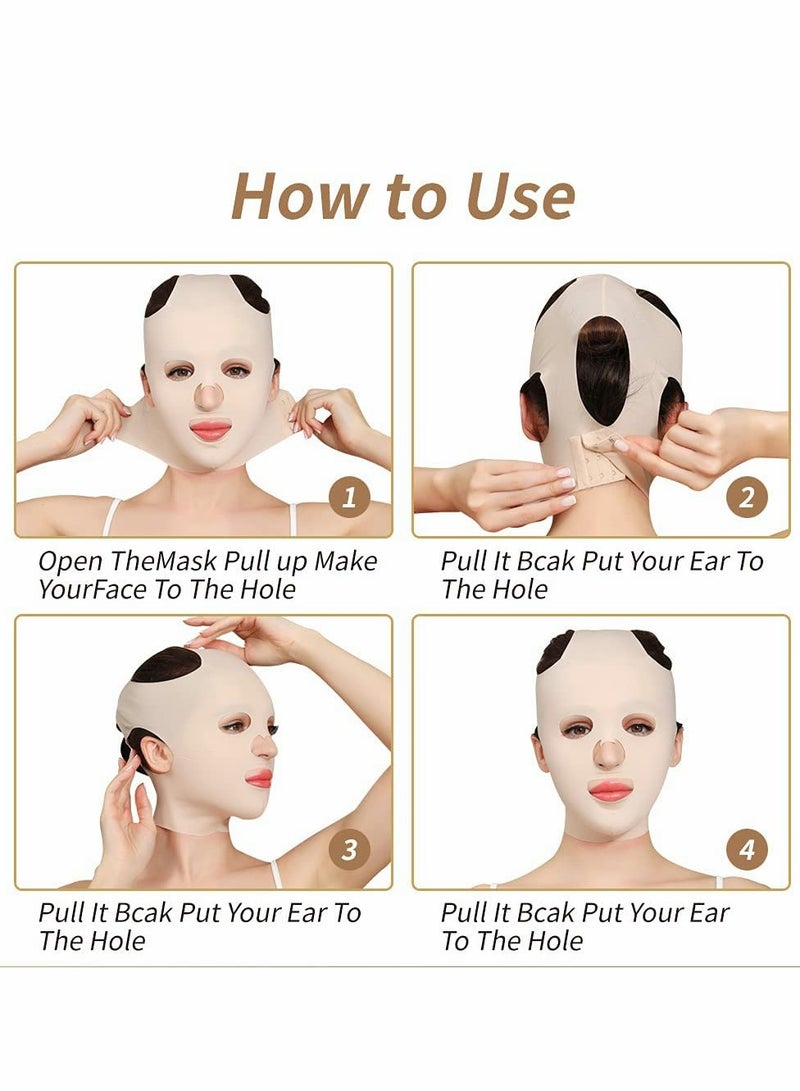 KASTWAVE Full Face Lift Sleeping Belt, Reusable Facial Slimming Mask Cheek Chin - Image 3
