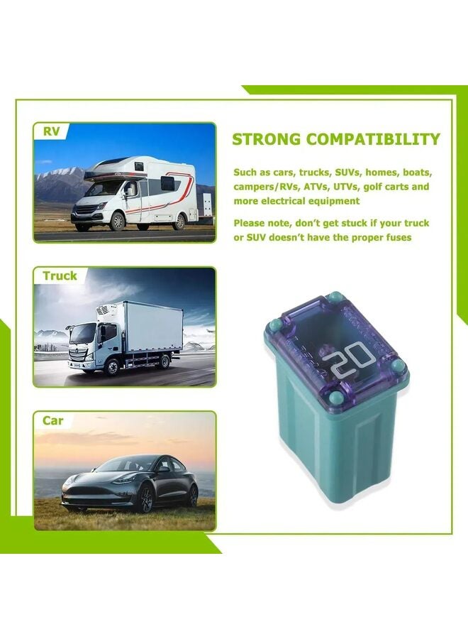 25PCS Micro Cartridge Fuses,15 Amp Micro Fuse,20 Amp Micro Fuse,25 Amp Micro Fuse,30 Amp Micro Fuse,40 Amp Micro Fuse, for Cars,SUVs and Trucks,Multi Color - Image 4