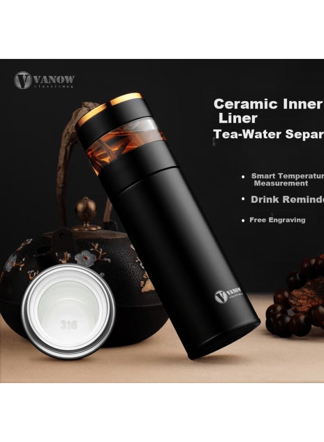 Vanow Premium Smart Temperature Measuring Insulated Tea Separation Cup Custom Logo - Image 1