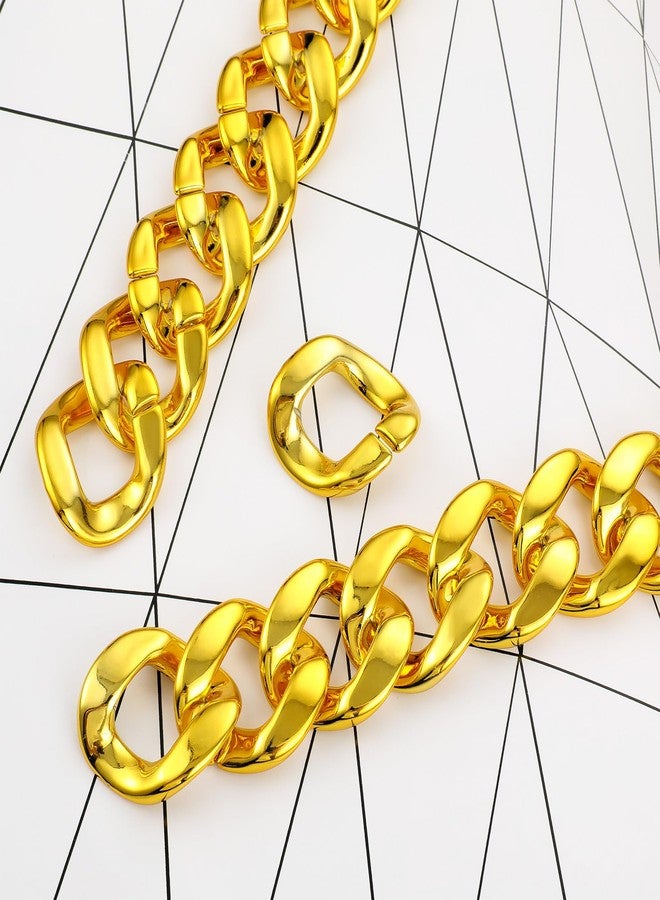 LSLYHTC 5Pcs Fake Gold Chains Hip Hop Chain Bulk, Plastic Costume Rapper Chain Fake Necklace for Men Women 80s 90s Jewelry Punk Style, 31 Inch - Image 5