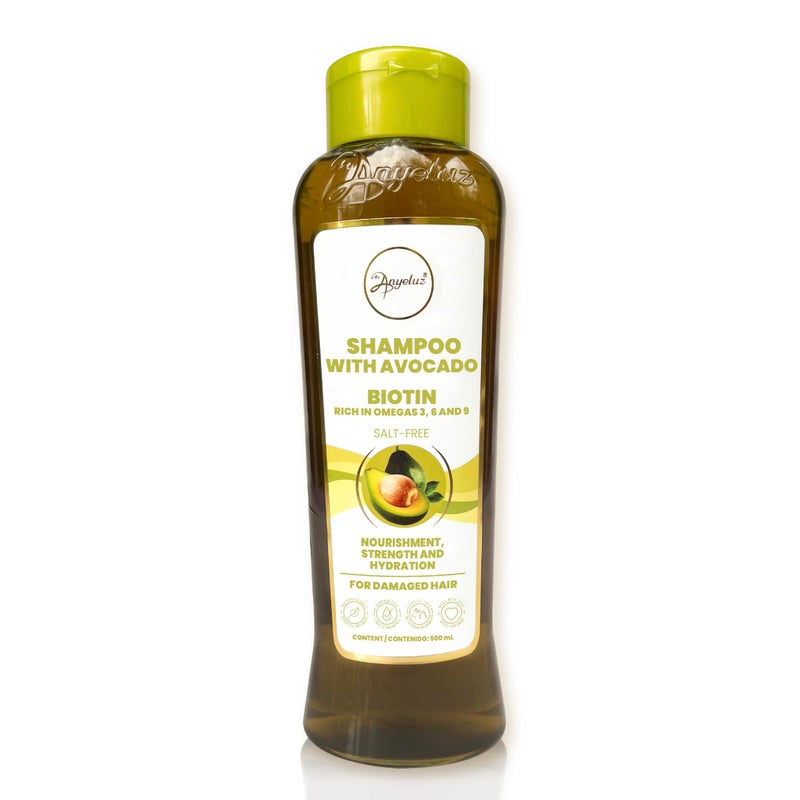 ANYELUZ Anyeluz Avocado Moisturizing Shampoo, Enriched with Omega 3, 6, 9, and Biotin, Repairs and Protects Damaged Hair Fibers, Enhances Hair Shine and Guards Against Sun Damage 