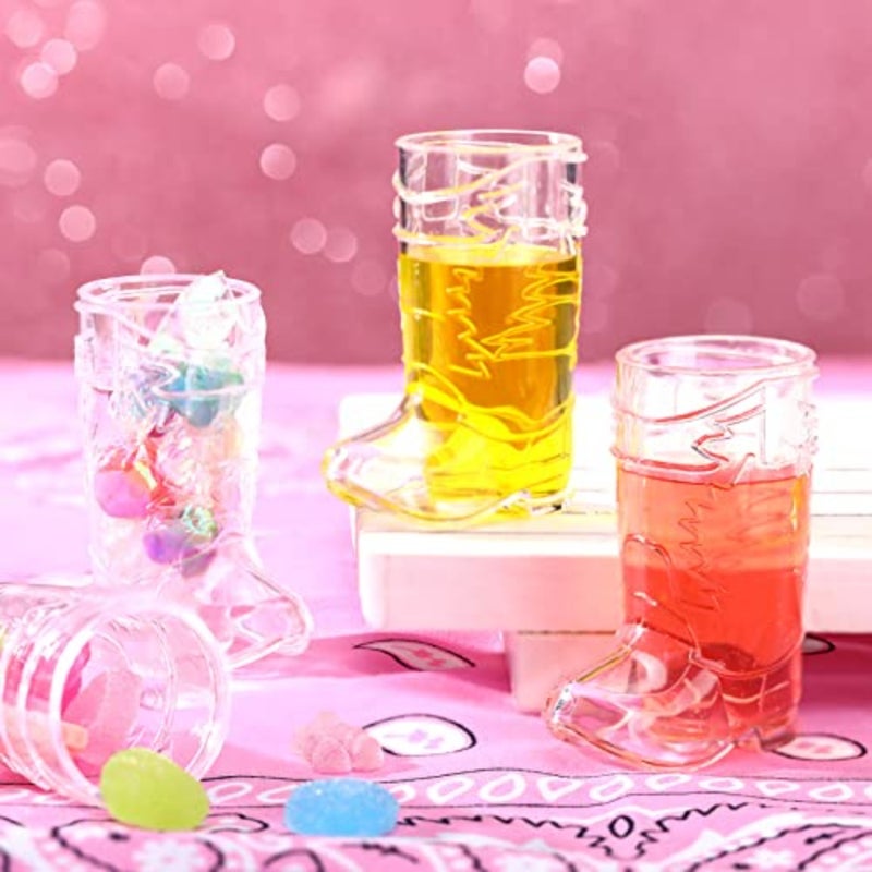Plastic Mini Cowboy Boot Shot Glasses 1 oz Reusable Cowboy Boot Cups Western Plastic Beer Mugs for Cowgirl Party Decorations Bachelorette Party Supplies Birthday Wedding Decorations - Image 5
