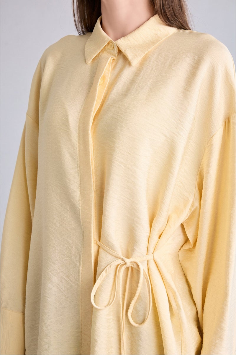DeFacto Yellow Woman Regular Fit Long Sleeve Yellow Tunic Casual - Image 4